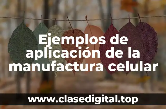 Ejemplos de aplicación de la manufactura celular