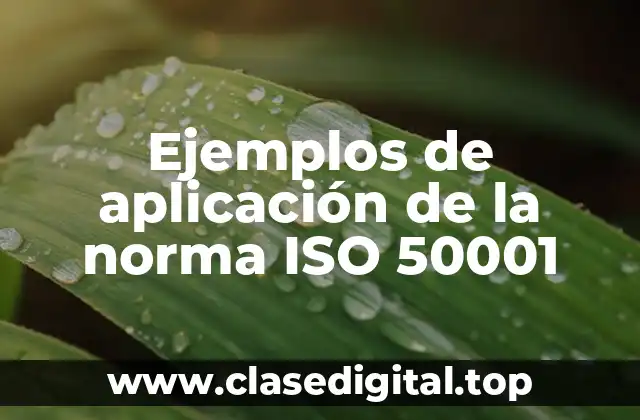 Ejemplos de aplicación de la norma ISO 50001
