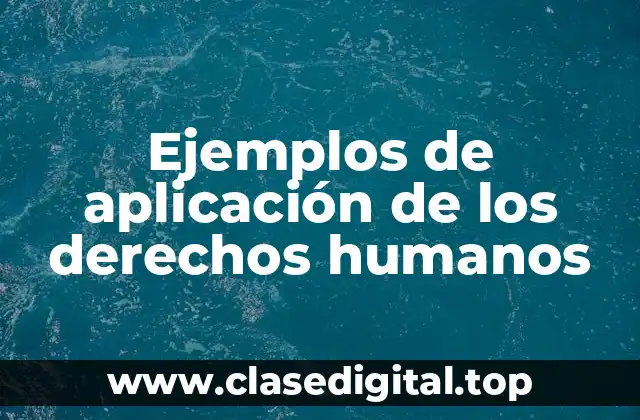 Ejemplos de aplicación de los derechos humanos
