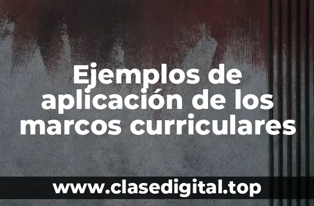 Ejemplos de aplicación de los marcos curriculares