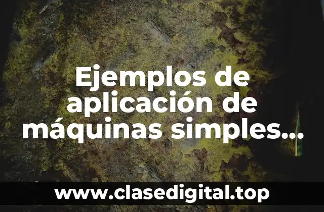 Ejemplos de aplicación de máquinas simples con ilustración