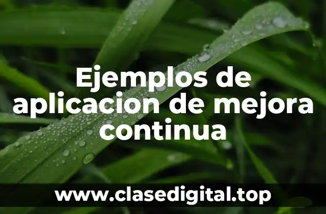 Ejemplos de aplicación de mejora continua