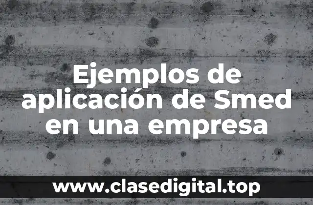 Ejemplos de aplicación de Smed en una empresa