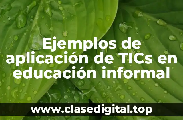 Ejemplos de aplicación de TICs en educación informal