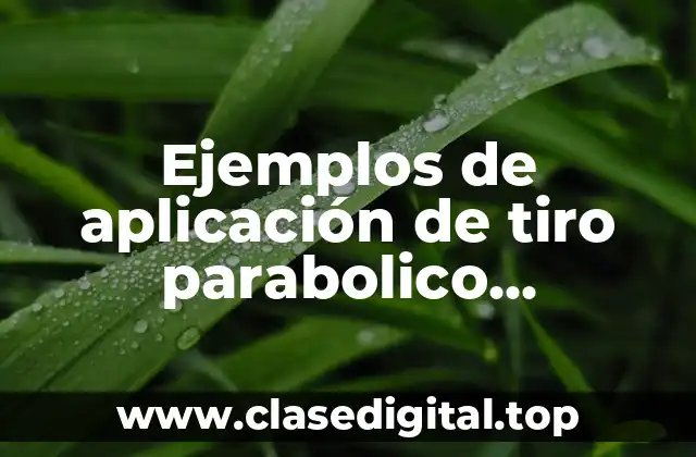 Ejemplos de aplicación de tiro parabolico horizontal oblicuo