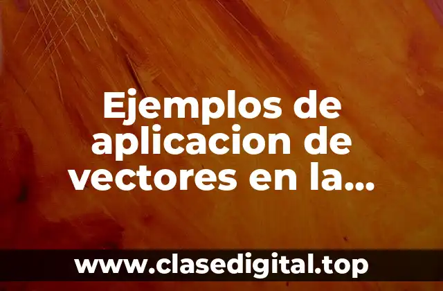 Ejemplos de aplicacion de vectores en la industria y Significado