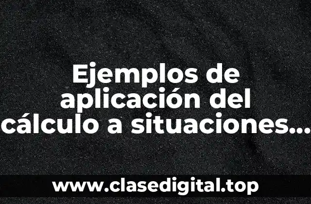 Ejemplos de aplicación del cálculo a situaciones sociales o naturales