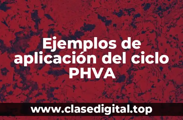 Ejemplos de aplicación del ciclo PHVA