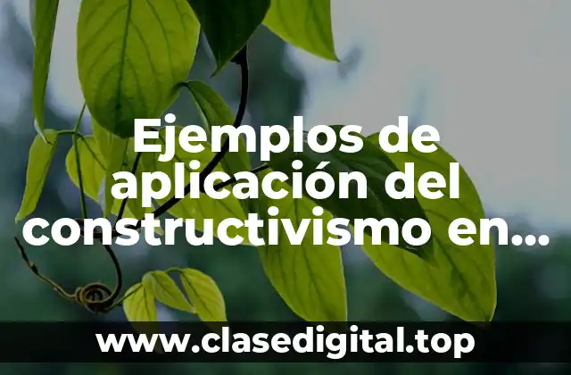 Ejemplos de aplicación del constructivismo en el aula y Significado