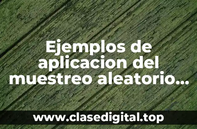 Ejemplos de aplicacion del muestreo aleatorio simple