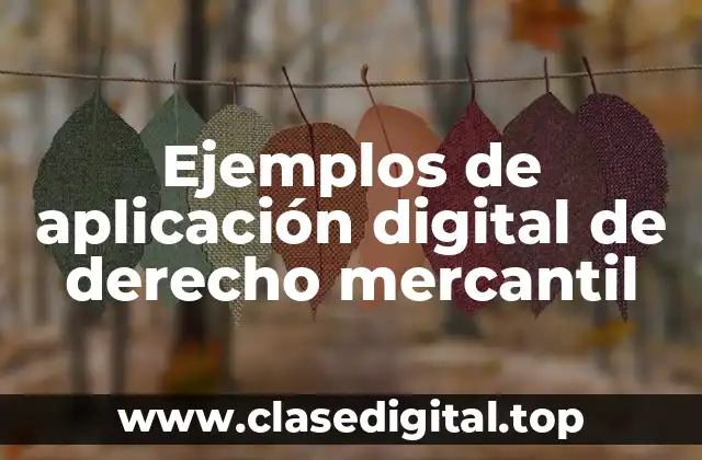 Ejemplos de aplicación digital de derecho mercantil