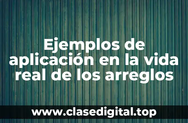 Ejemplos de aplicación en la vida real de los arreglos