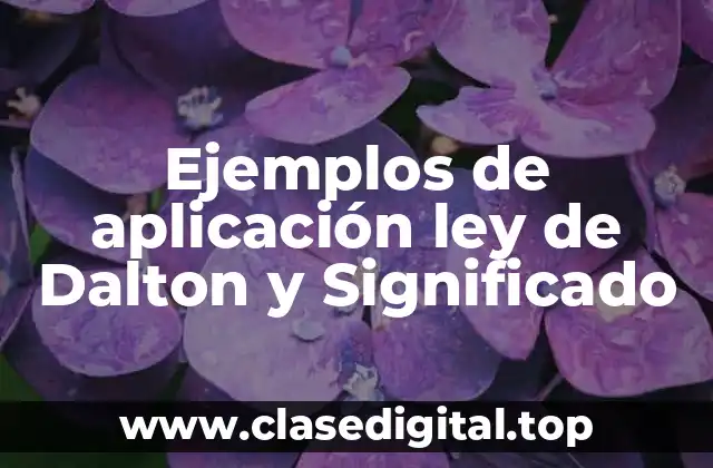 Ejemplos de aplicación ley de Dalton y Significado