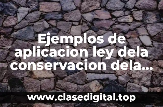 Ejemplos de aplicacion ley dela conservacion dela masa