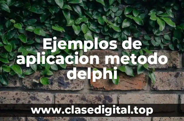 Ejemplos de aplicacion metodo delphi