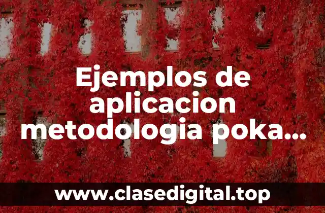 Ejemplos de aplicación metodologia poka yoke
