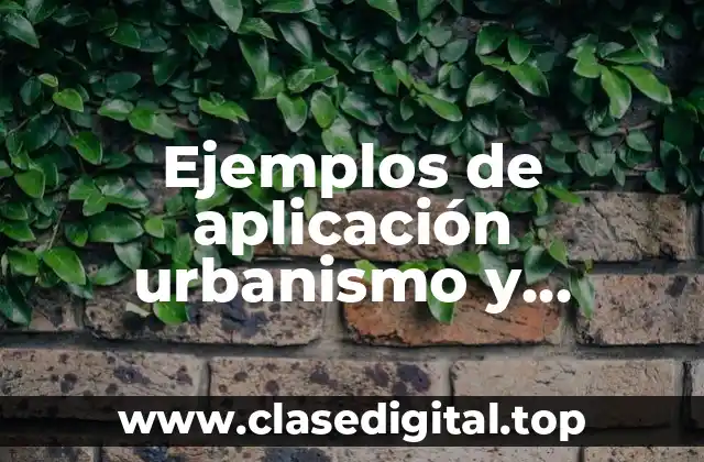 Ejemplos de aplicación urbanismo y Significado