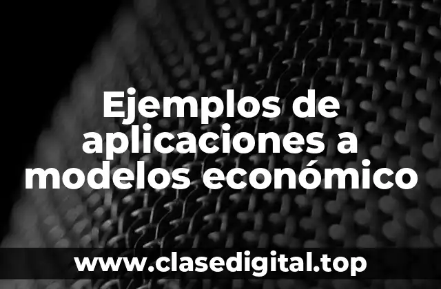 Ejemplos de aplicaciones a modelos económico