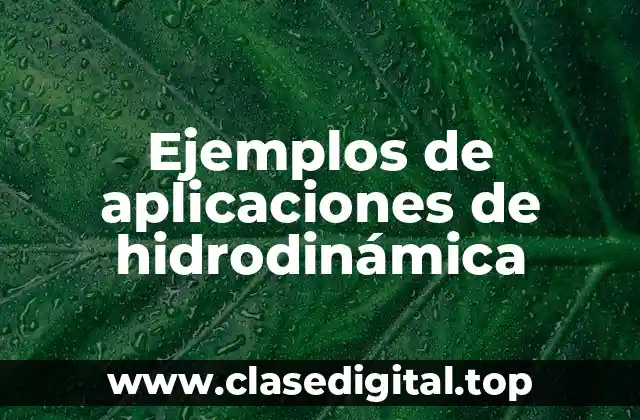 Ejemplos de aplicaciones de hidrodinámica