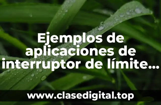 Ejemplos de aplicaciones de interruptor de límite limit switch