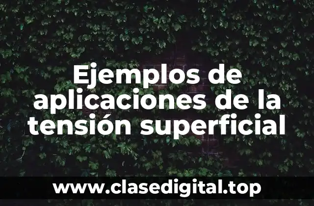 Ejemplos de aplicaciones de la tensión superficial