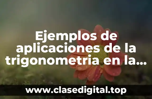 Ejemplos de aplicaciones de la trigonometria en la vida cotidiana