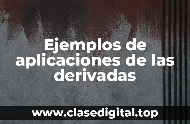 Ejemplos de aplicaciones de las derivadas