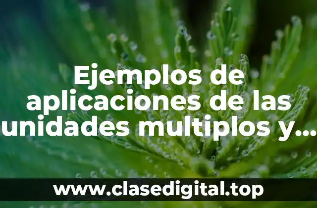 Ejemplos de aplicaciones de las unidades multiplos y submultiplos y Significado