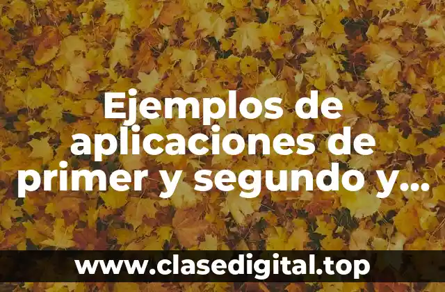 Ejemplos de aplicaciones de primer y segundo y primer grado