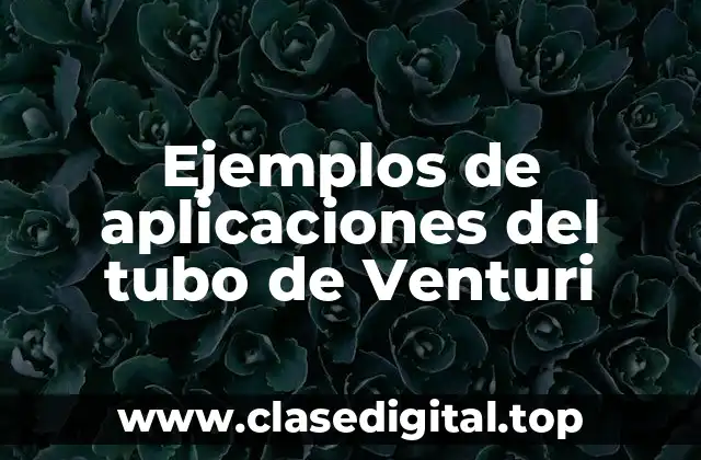 Ejemplos de aplicaciones del tubo de Venturi