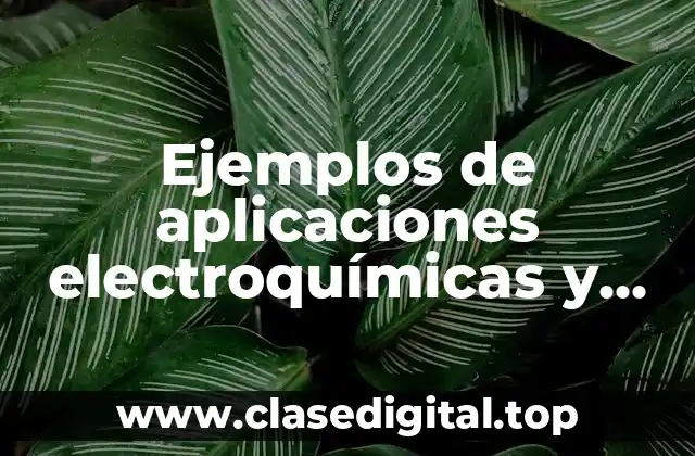 Ejemplos de aplicaciones electroquímicas