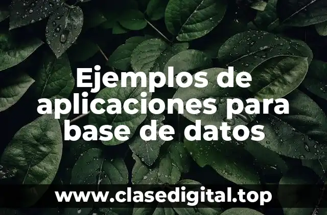 Ejemplos de aplicaciones para base de datos