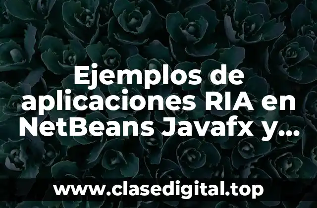 Ejemplos de aplicaciones RIA en NetBeans Javafx