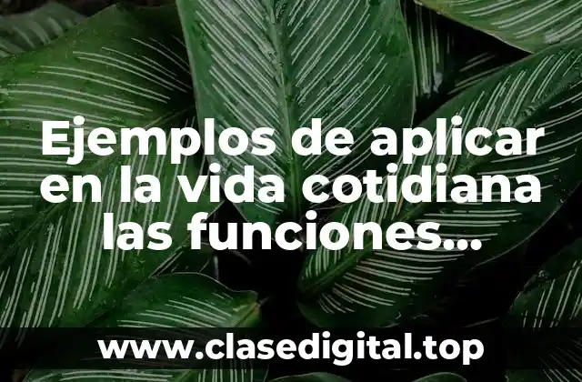 Ejemplos de aplicar en la vida cotidiana las funciones inversas y Significado