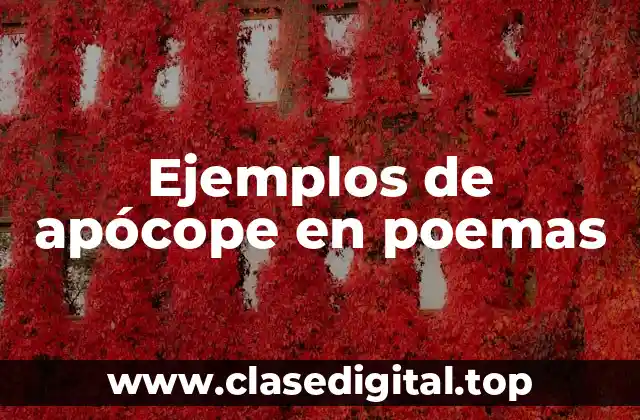 Ejemplos de apócope en poemas
