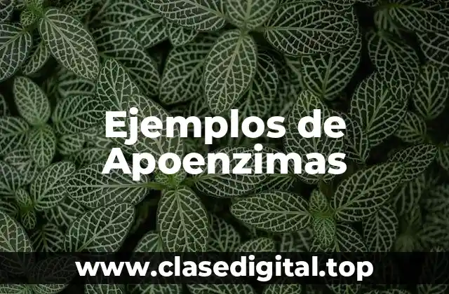 Ejemplos de Apoenzimas