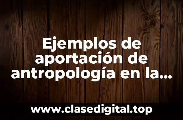 Ejemplos de aportación de antropología en la administración