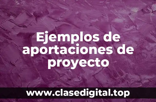Ejemplos de aportaciones de proyecto