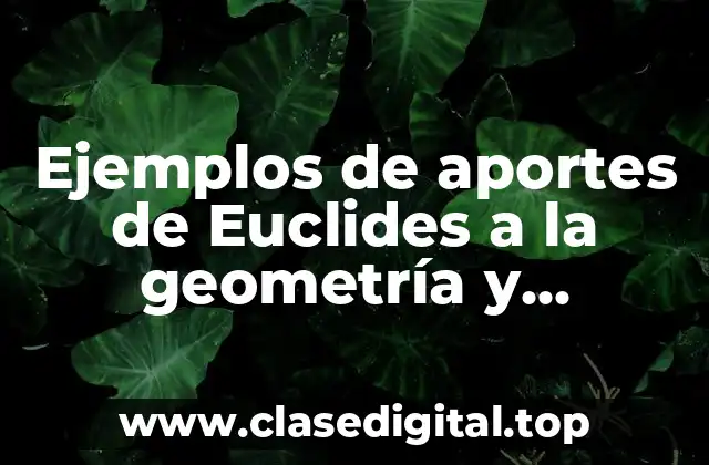 Ejemplos de aportes de Euclides a la geometría y Significado