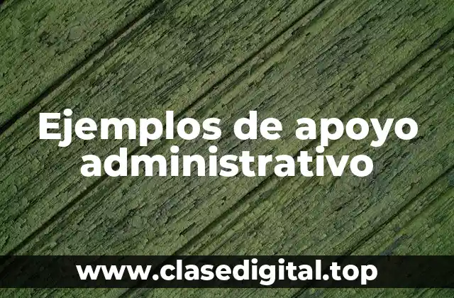 Ejemplos de apoyo administrativo