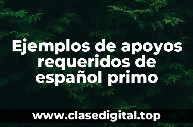 Ejemplos de apoyos requeridos de español primo