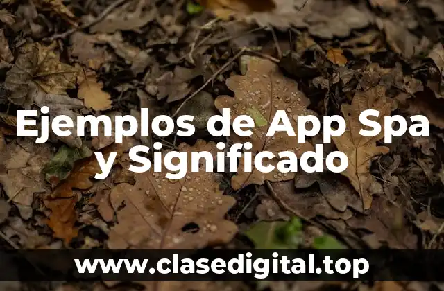 Ejemplos de App Spa y Significado