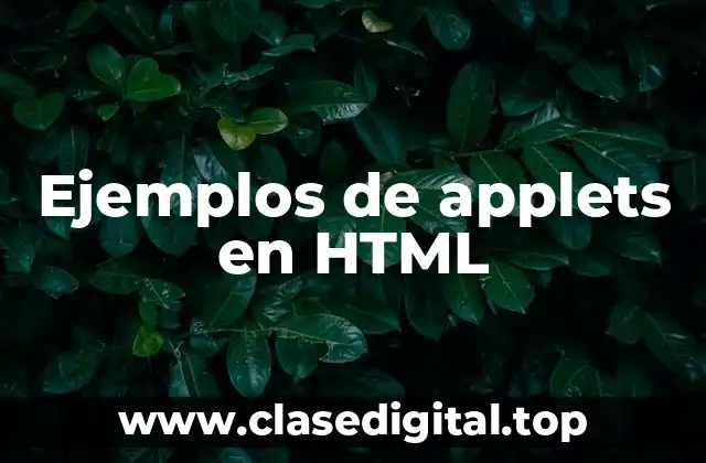 Ejemplos de applets en HTML