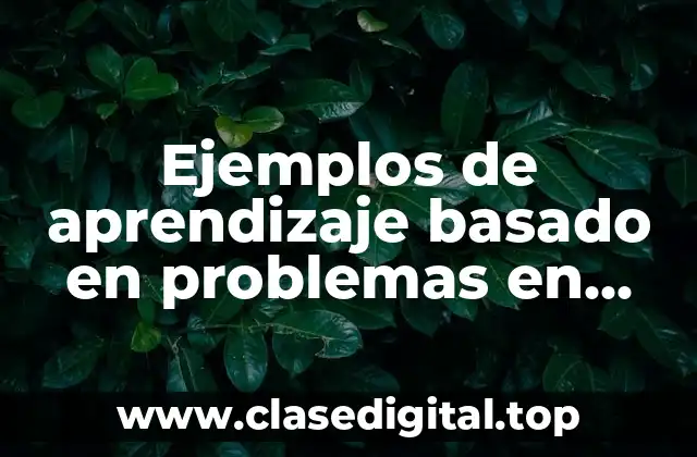 Ejemplos de aprendizaje basado en problemas en educación superior