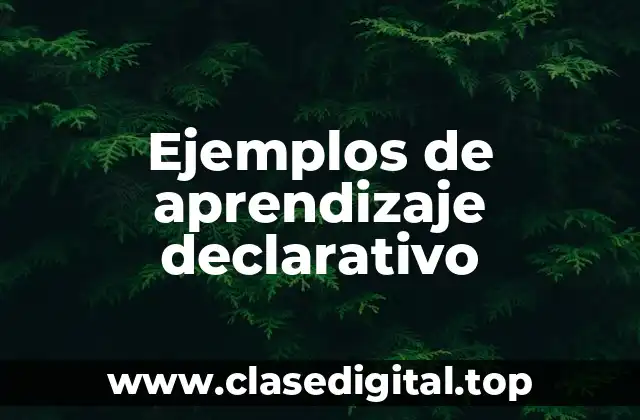 Ejemplos de aprendizaje declarativo