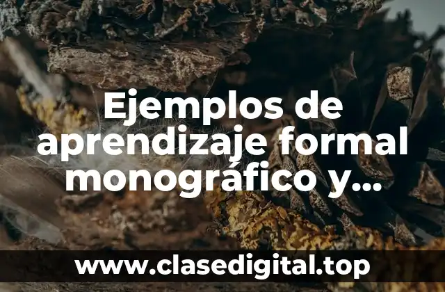 Ejemplos de aprendizaje formal monográfico y Significado