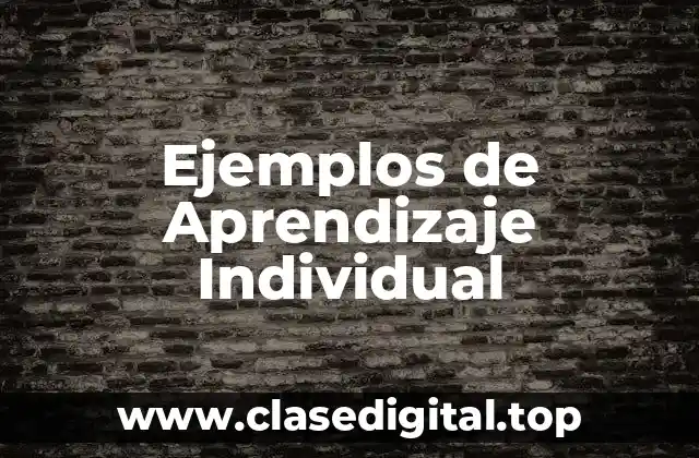 Ejemplos de Aprendizaje Individual