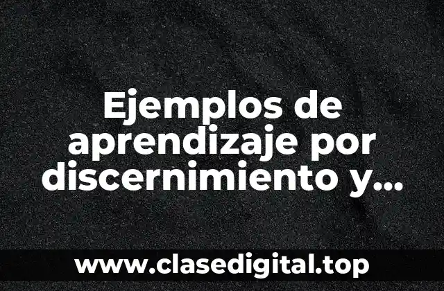 Ejemplos de aprendizaje por discernimiento