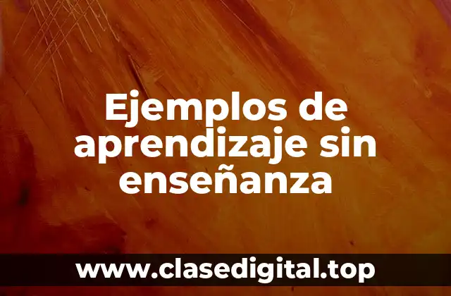 Ejemplos de aprendizaje sin enseñanza