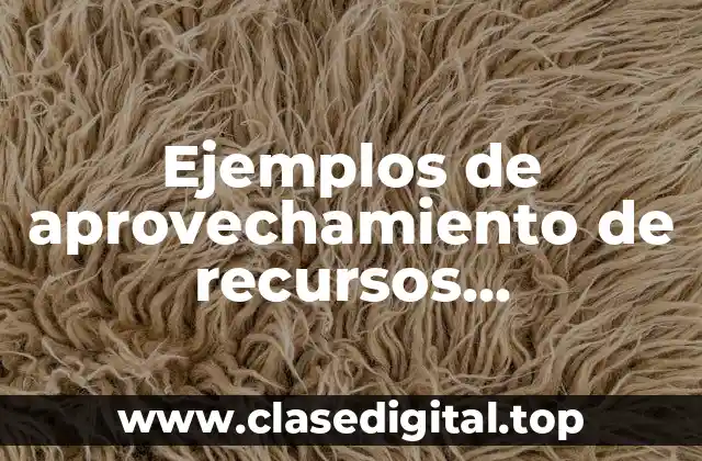Ejemplos de aprovechamiento de recursos sustentables y sostenibles
